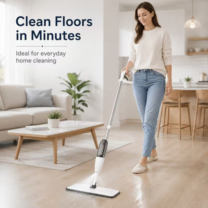 Spray Flat Mop Wet & Dry Floor Cleaning with One-Swipe Design