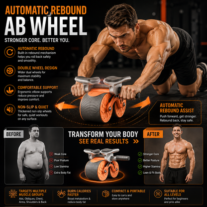 Automatic Rebound Ab Wheel – Abdominal & Core Training Equipment