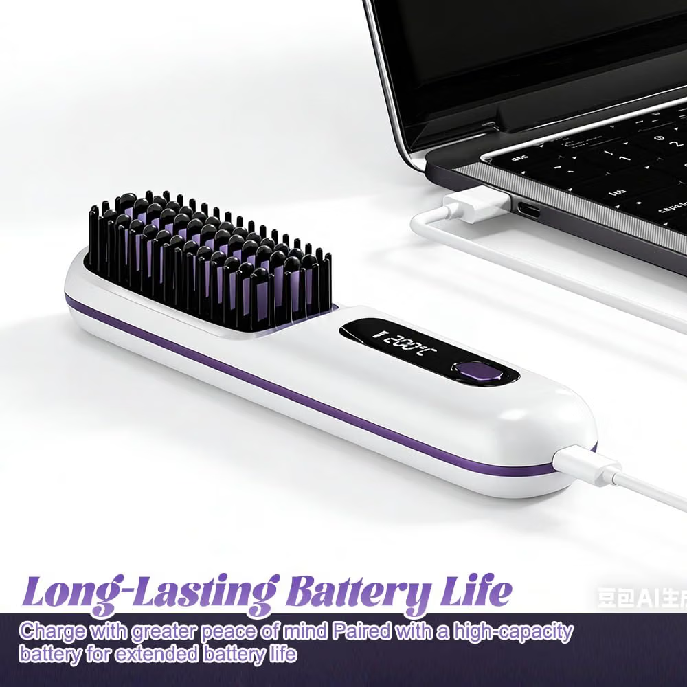 Wireless Hair Straightening Comb Smoothing & Styling Brush
