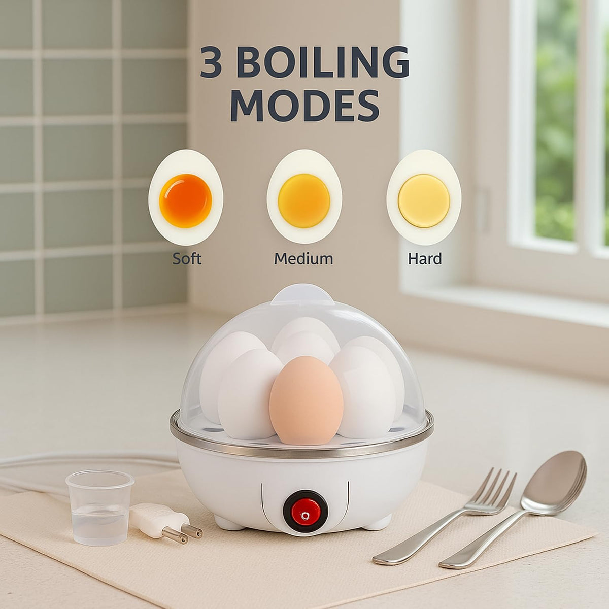 Electric Egg Boiler Steamer – Triple Layer with Auto Power-Off