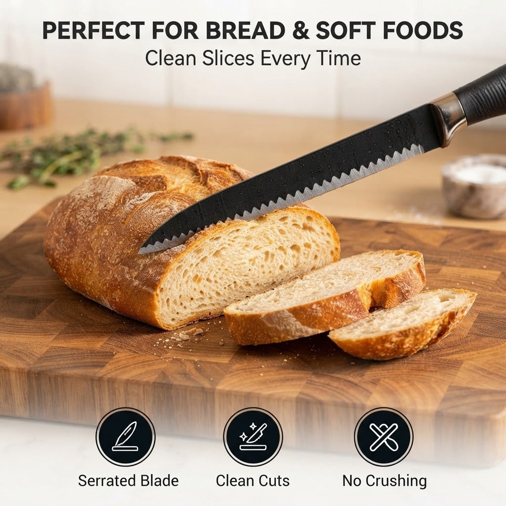 6-Piece Stainless Steel Kitchen Knife Set Sharp Durable Blades