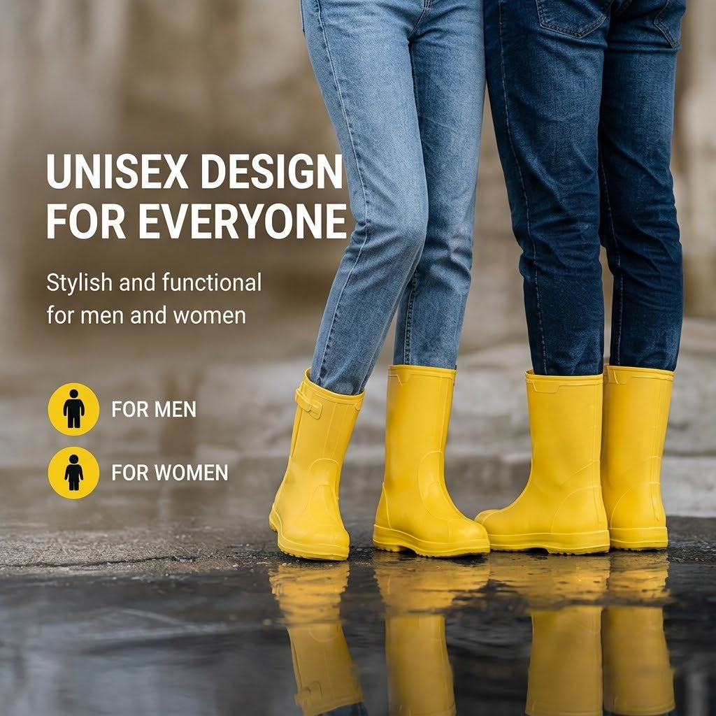 Unisex TPE Rain Boots Waterproof Non-Slip Shoes