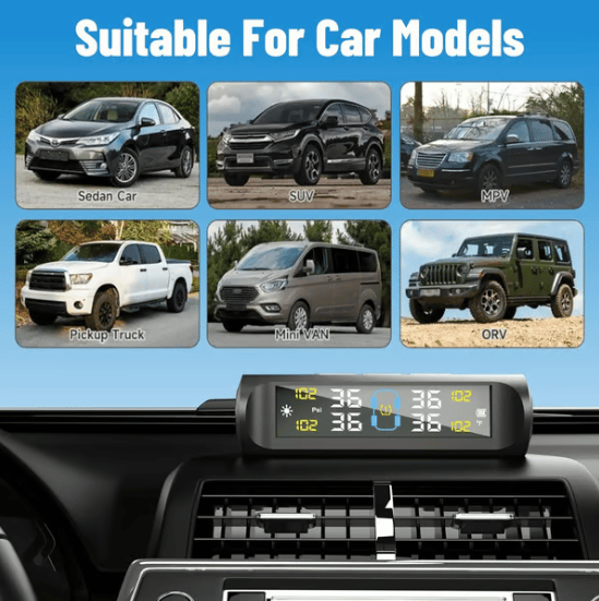 Solar-Powered Tire Pressure Monitoring System – Wireless Car TPMS