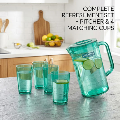 Large Capacity Plastic Water Pitcher – Transparent Food-Grade Juice & Cold Drink Jug