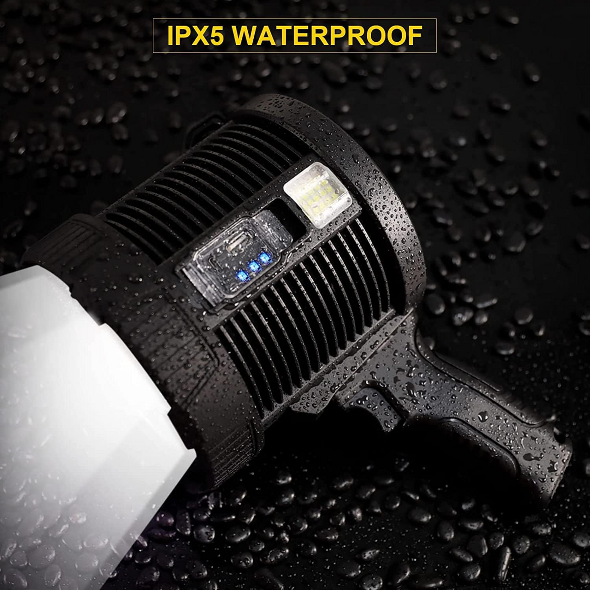 USB Rechargeable Spotlight Flashlight – Powerful LED Light for Camping, Hunting & Boating