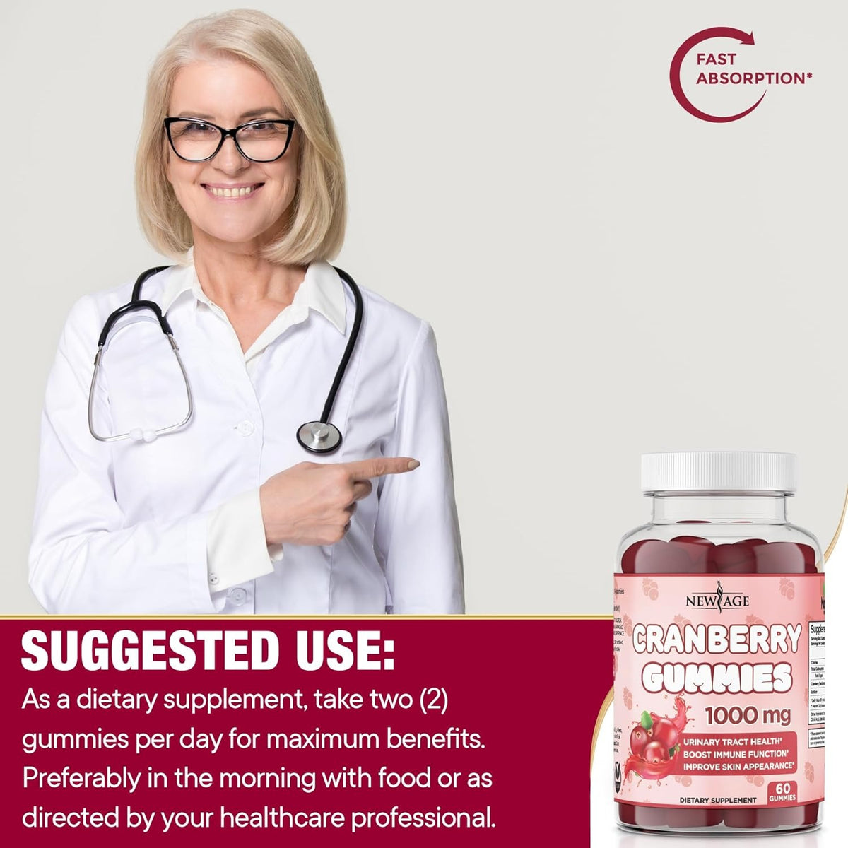 Vegan Cranberry Gummies – Cranberry Extract Wellness Supplement