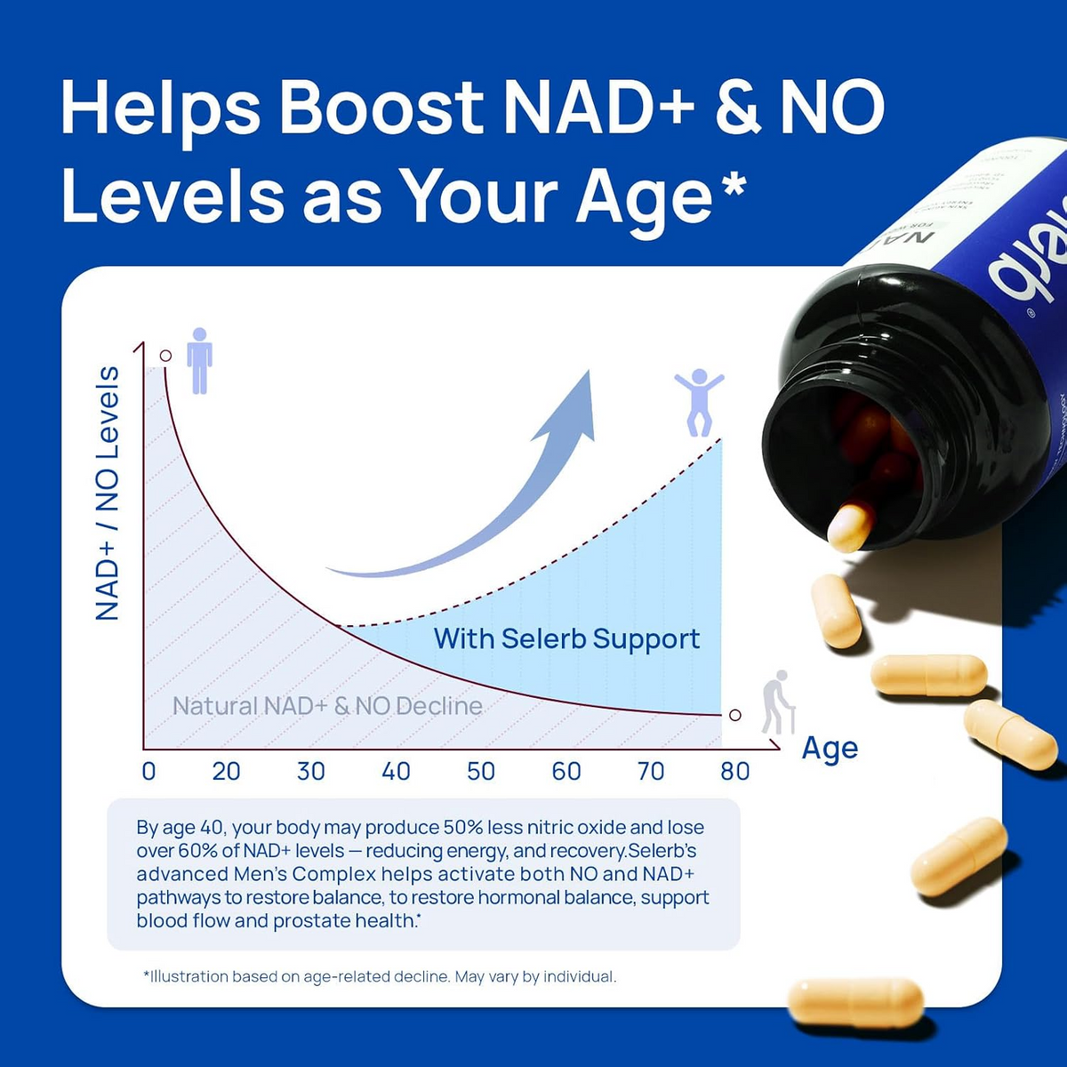 Men's NAD+ CoQ10 & Niacinamide Wellness Formula, 30 Capsules