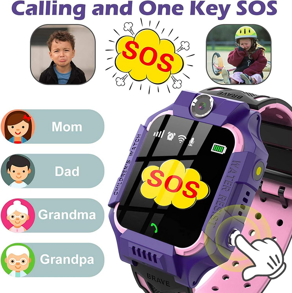 E15 Kids GPS Smartwatch – Touchscreen Safety Watch & Smart Bracelet for Children