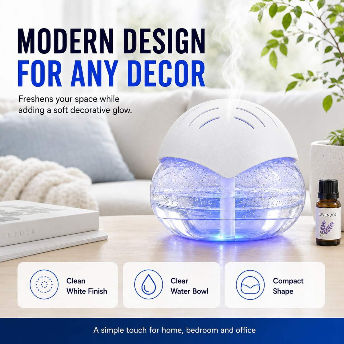 Electric Aroma Diffuser – Cool Mist Humidifier with Color Changing Light