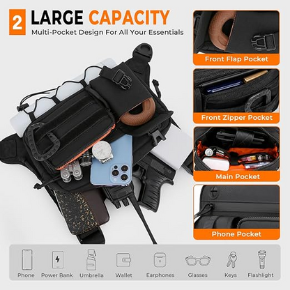 Tactical Reflective Running Vest Pack – Lightweight Multifunctional Sports Chest Rig Bag