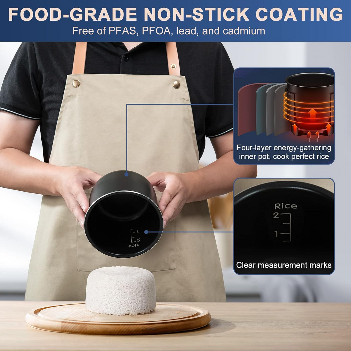 1.8L Mini Rice Cooker – 300W Non-Stick Electric Cooker