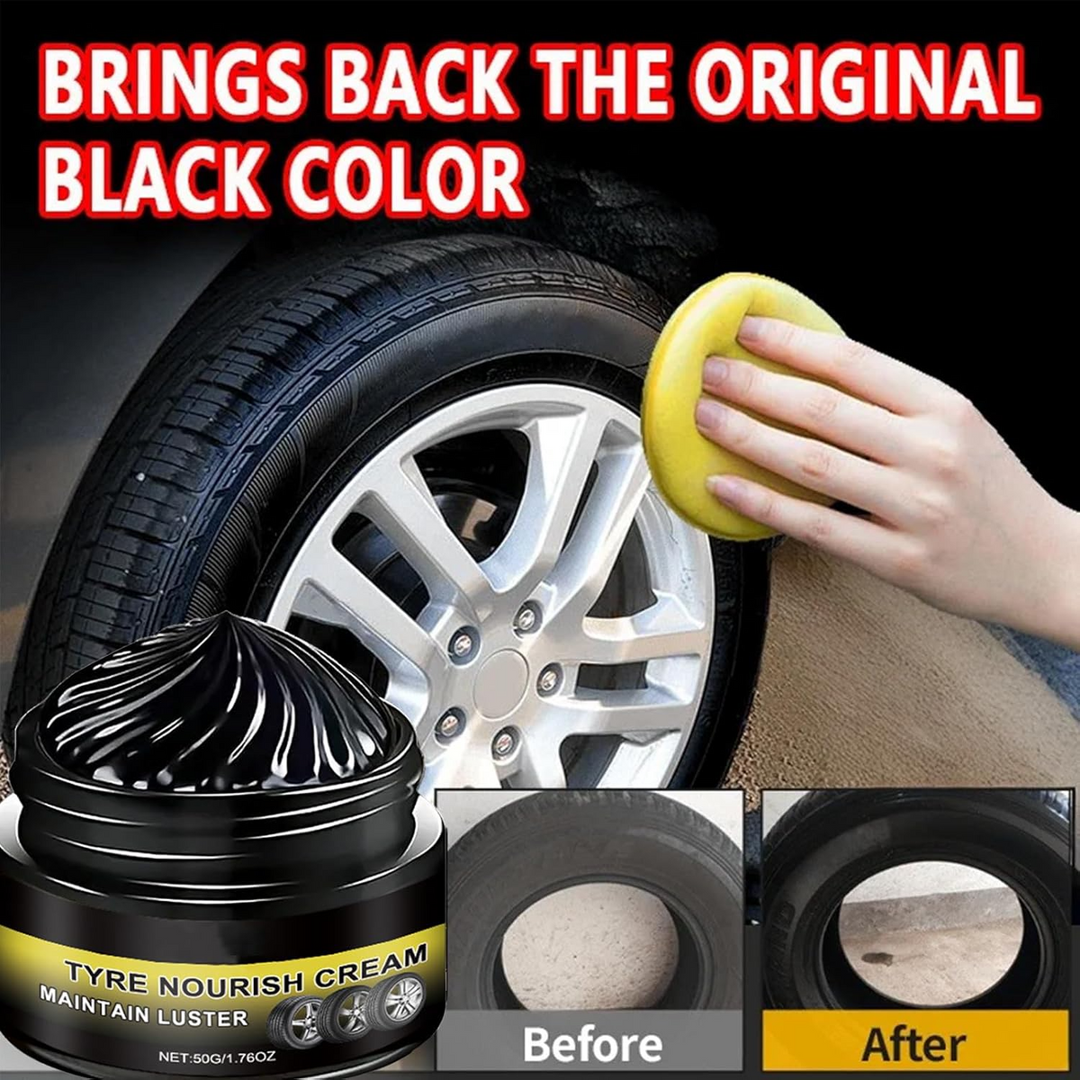 Tyre Nourish Cream – Restore Deep Black Shine & Protection