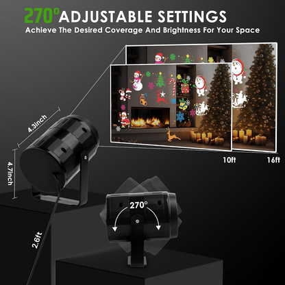 LED Holiday Snowflake Pattern Christmas Projector Light