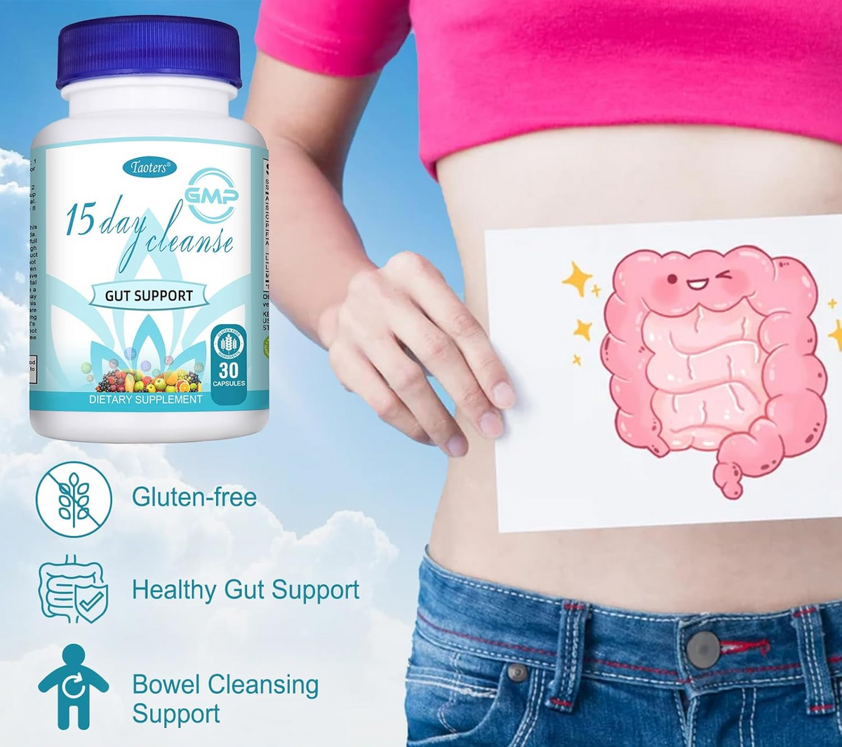 High Quality 15-Day Cleanse Capsules – Gut Support & Detox Flush for Adults