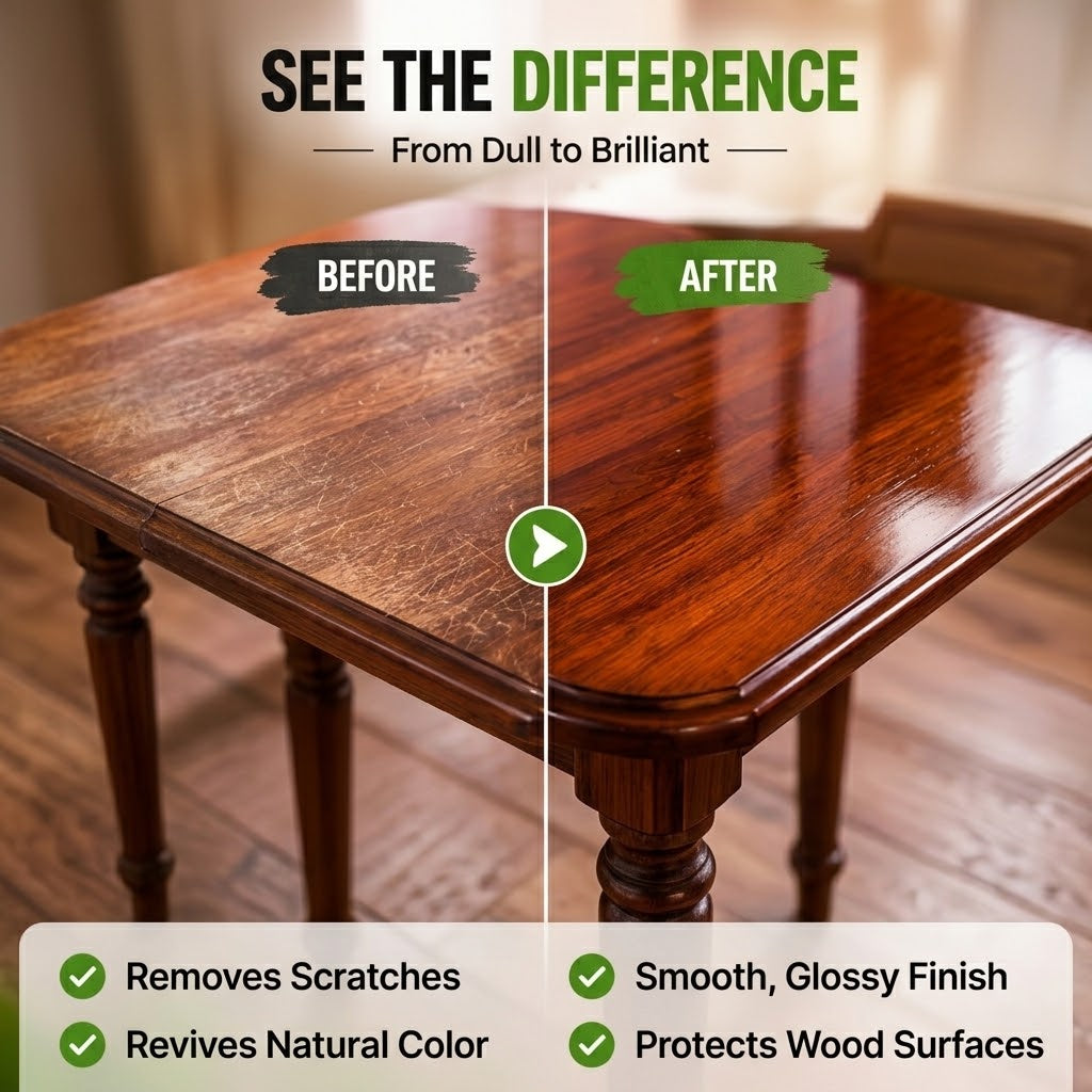 Furniture Polishing Paste – Cleans, Restores & Shines Wood Surfaces