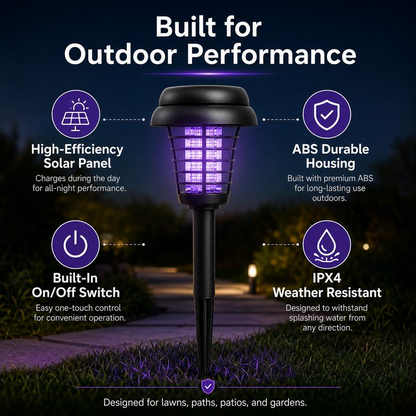2-in-1 Solar Garden LED Lamp – Outdoor Solar Bug Zapper & Mosquito Killer