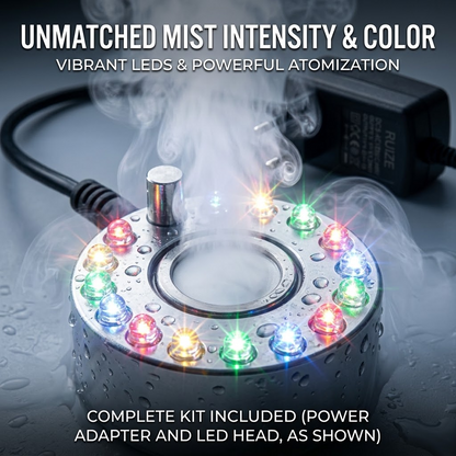 Humidifier with Colorful LED Light – Atomizing Humidifier for Aquariums, Bonsai & Decorative Water
