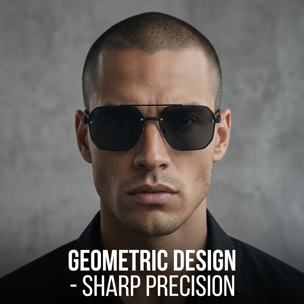 Men's Geometric Polygon Sunglasses Stylish Fashion Eyewear