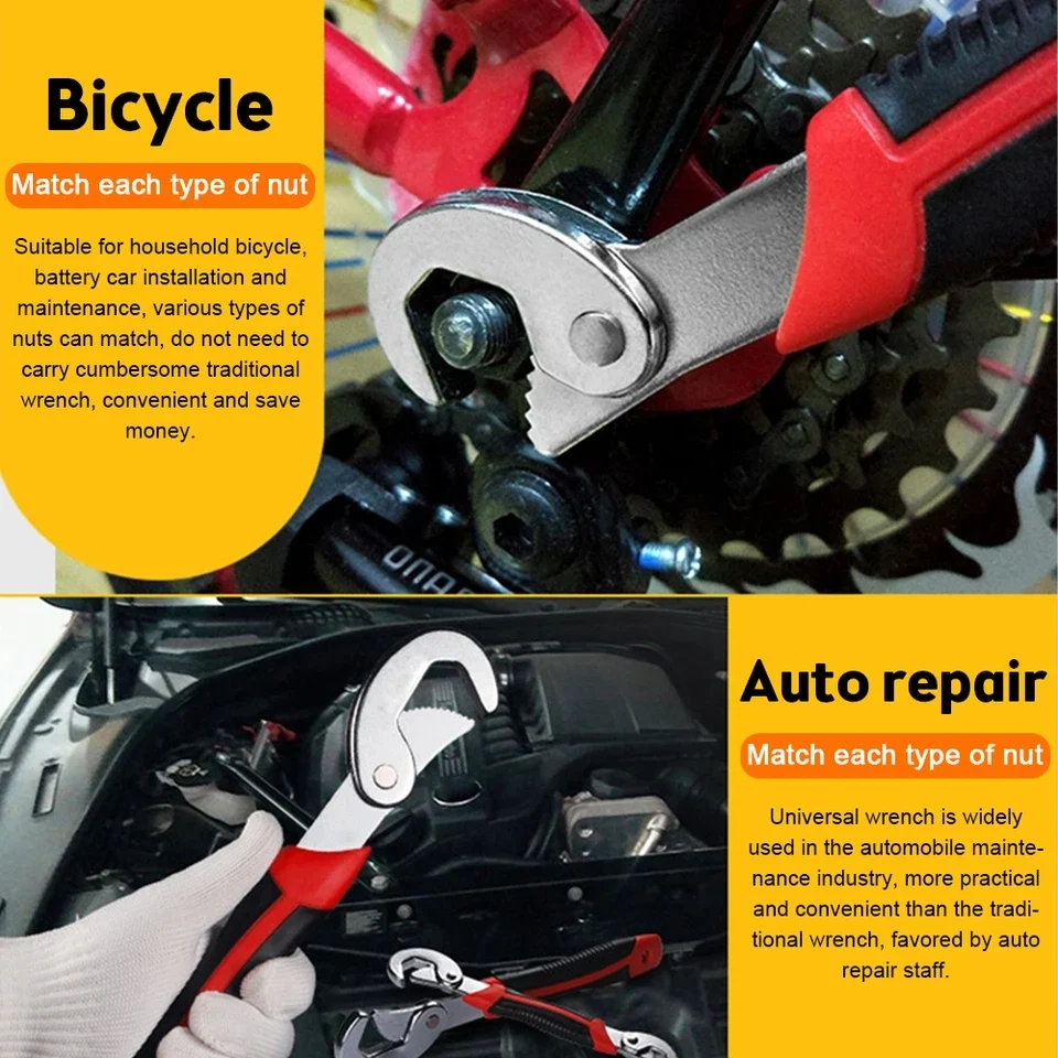 Universal Steel Adjustable Wrench – 6–32mm Double-Ended