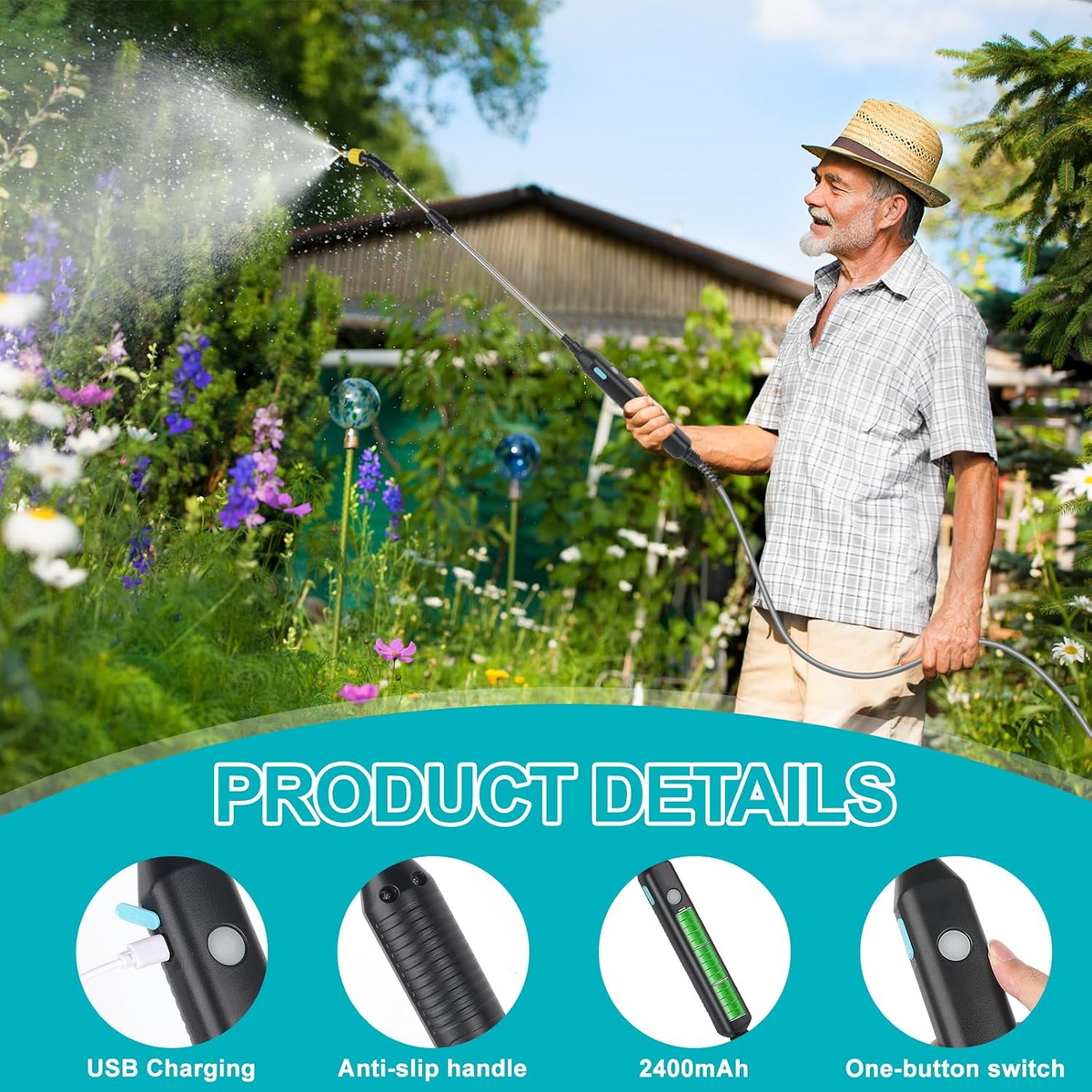 Portable Electric Garden Sprayer – USB Rechargeable Handheld Water Sprayer