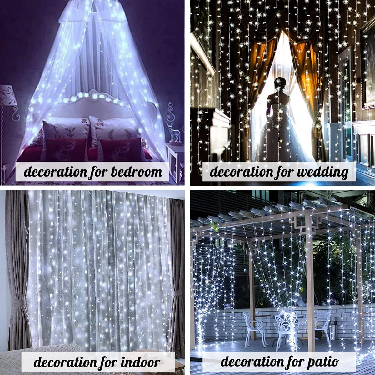 LED Curtain String Lights – USB-Powered Copper Wire Fairy Lights with Remote Control