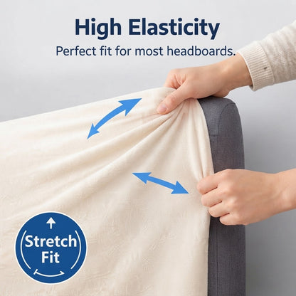 Stretchable Bed Headboard Cover – Soft, Washable & Elastic Bedside Protector