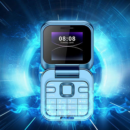 i16 Ultra-Compact Flip Phone — Blue.