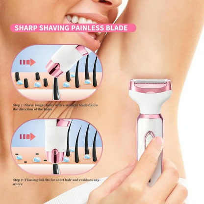 4-Head Electric Ladies Trimmer for Gentle Hair Removal