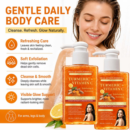Turmeric & Vitamin C Body Wash – Hydrating Exfoliating Shower Gel