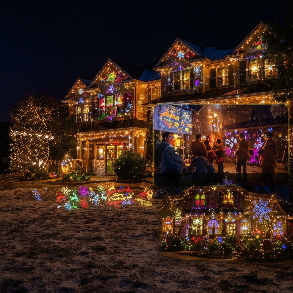 LED Holiday Snowflake Pattern Christmas Projector Light