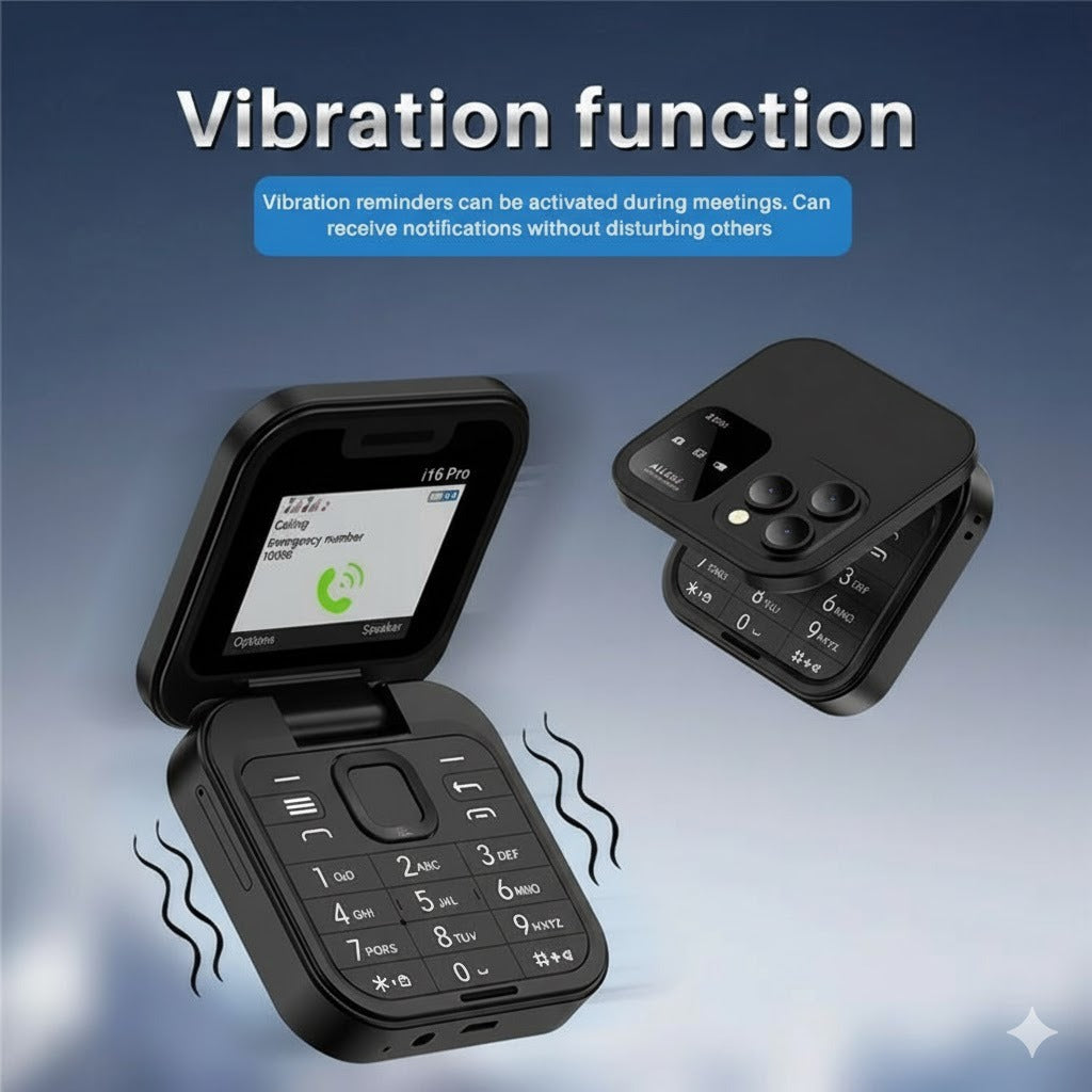 i16 Mini Flip Phone with Dual SIM.