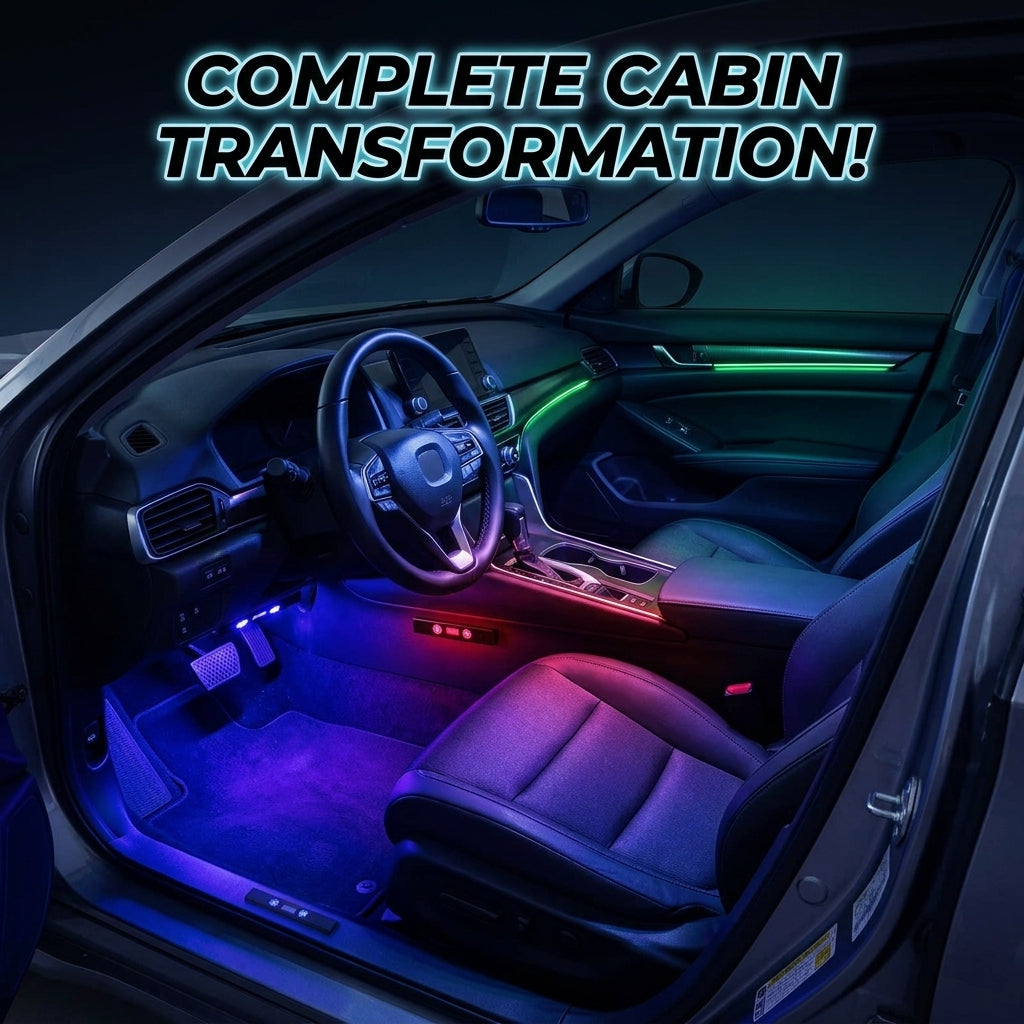 Car USB LED & Atmosphere Light – Wireless Colorful Voice-Activated Interior Ambient Light