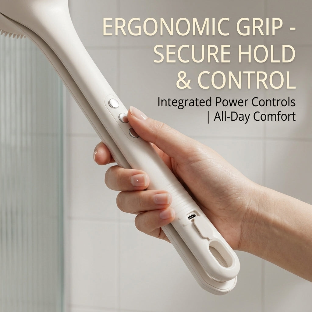 Portable Electric Bath Brush – Waterproof Automatic Body Scrubber & Exfoliating Back Massager
