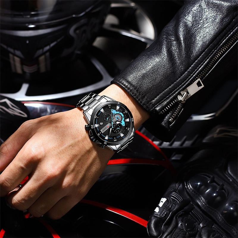 Men’s Stainless Steel Waterproof Chronograph Watch
