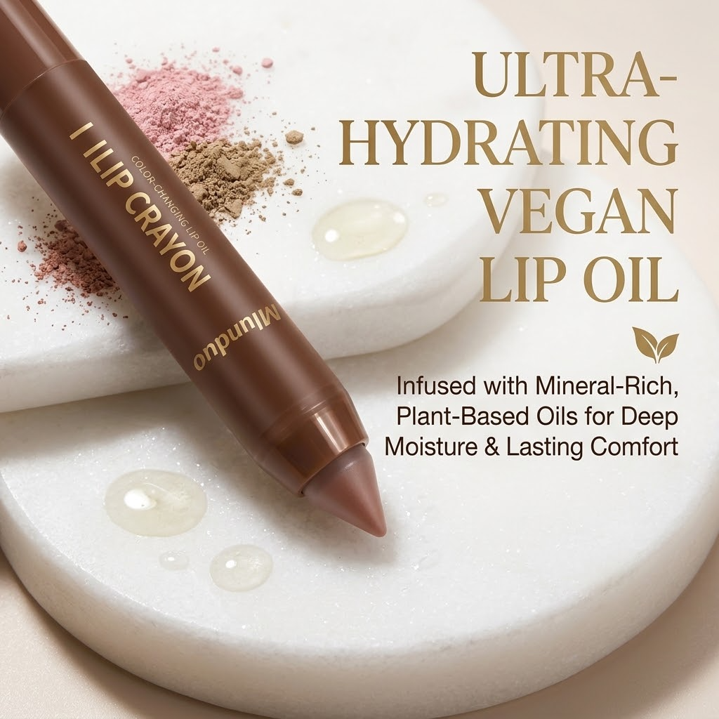 Color-Changing Lip Oil Gloss – Vegan Hydrating Lip Tint with Long-Lasting Waterproof Shine