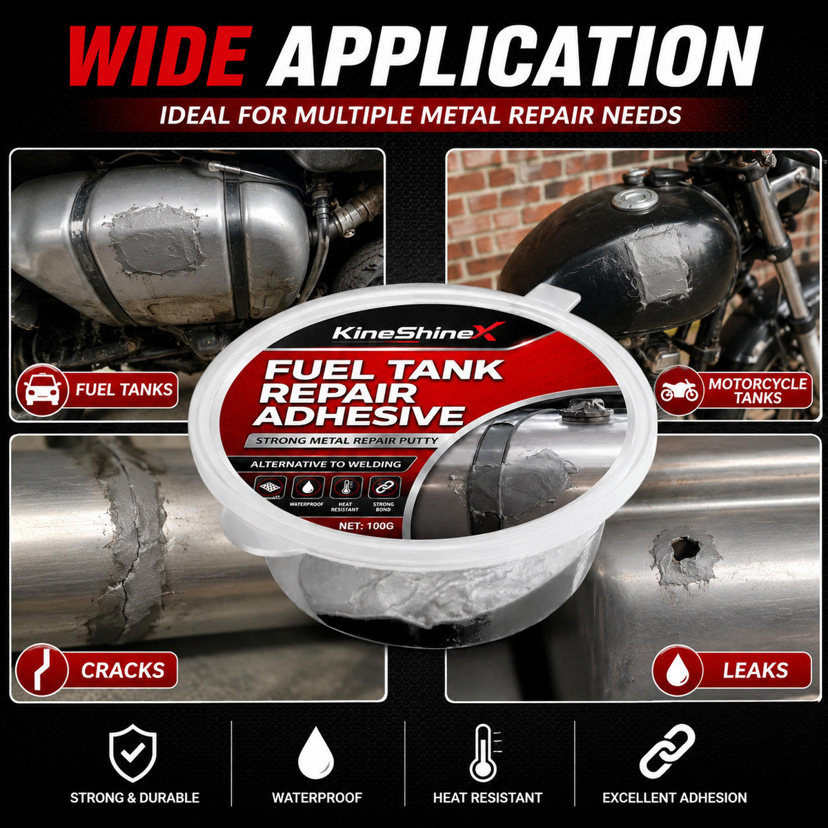 Fuel Tank Repair Adhesive – Oil & Fuel Resistant Leak Sealing Compound
