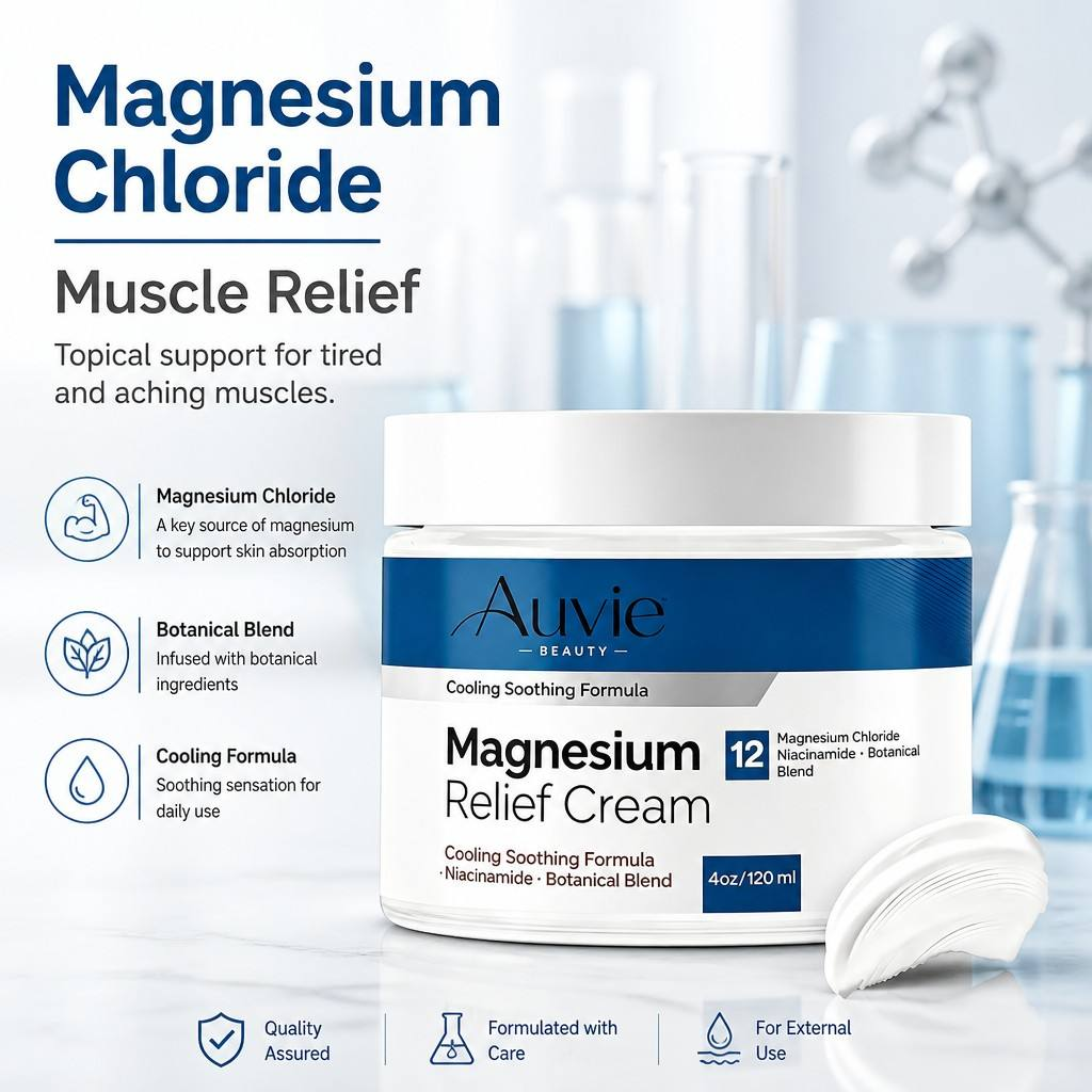 Cooling Magnesium Relief Cream – Magnesium Chloride & Niacinamide Botanical Muscle Rub