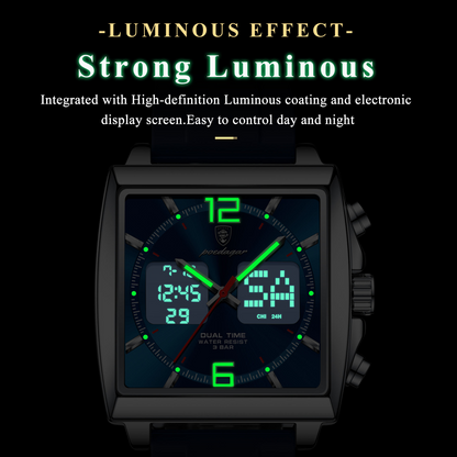 Multifunctional Quartz Watch – Waterproof Chronograph, Alarm & Luminous Dial