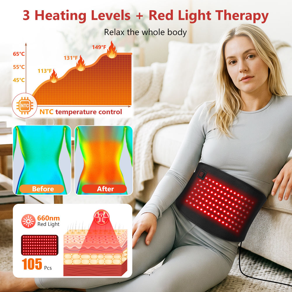 Therapy Waist Belt™ – 2-in-1 Heating & Red Light Therapy for Waist & Back