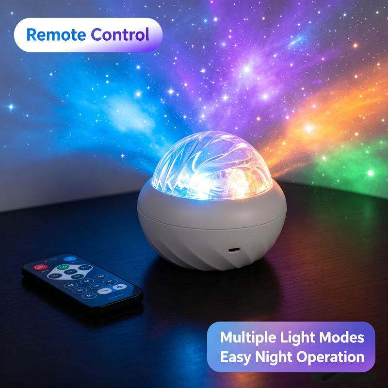 Northern Aurora LED Night Light – Dynamic Starry Sky Projection Lamp with Remote & USB