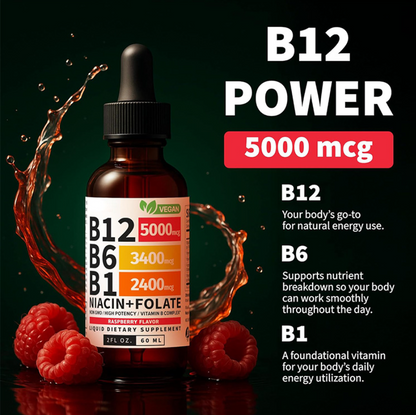 Vitamin B Complex Liquid Drops – B-Complex Herbal Supplement for Energy & Daily Wellness