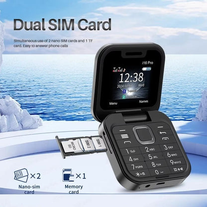 i16 Mini Flip Phone with Dual SIM.