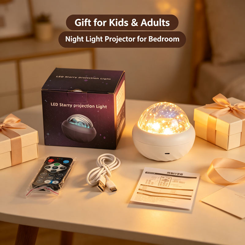 Northern Aurora LED Night Light – Dynamic Starry Sky Projection Lamp with Remote & USB