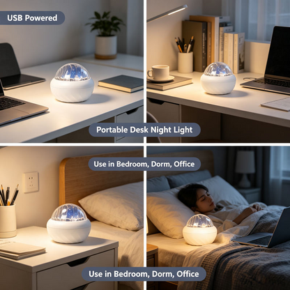 Northern Aurora LED Night Light – Dynamic Starry Sky Projection Lamp with Remote & USB