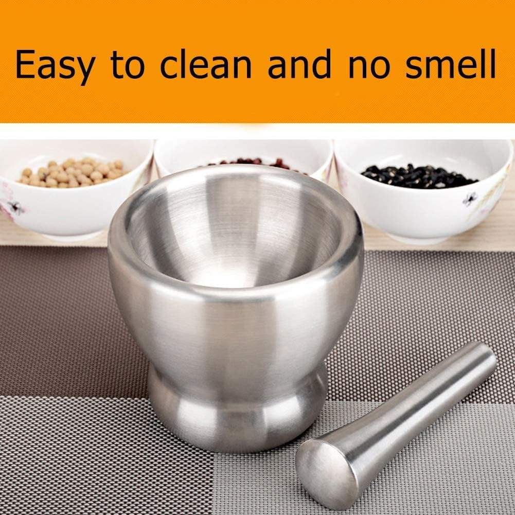 Heavy-Duty Stainless Steel Mortar & Pestle – Durable Kitchen Spice & Herb Grinder