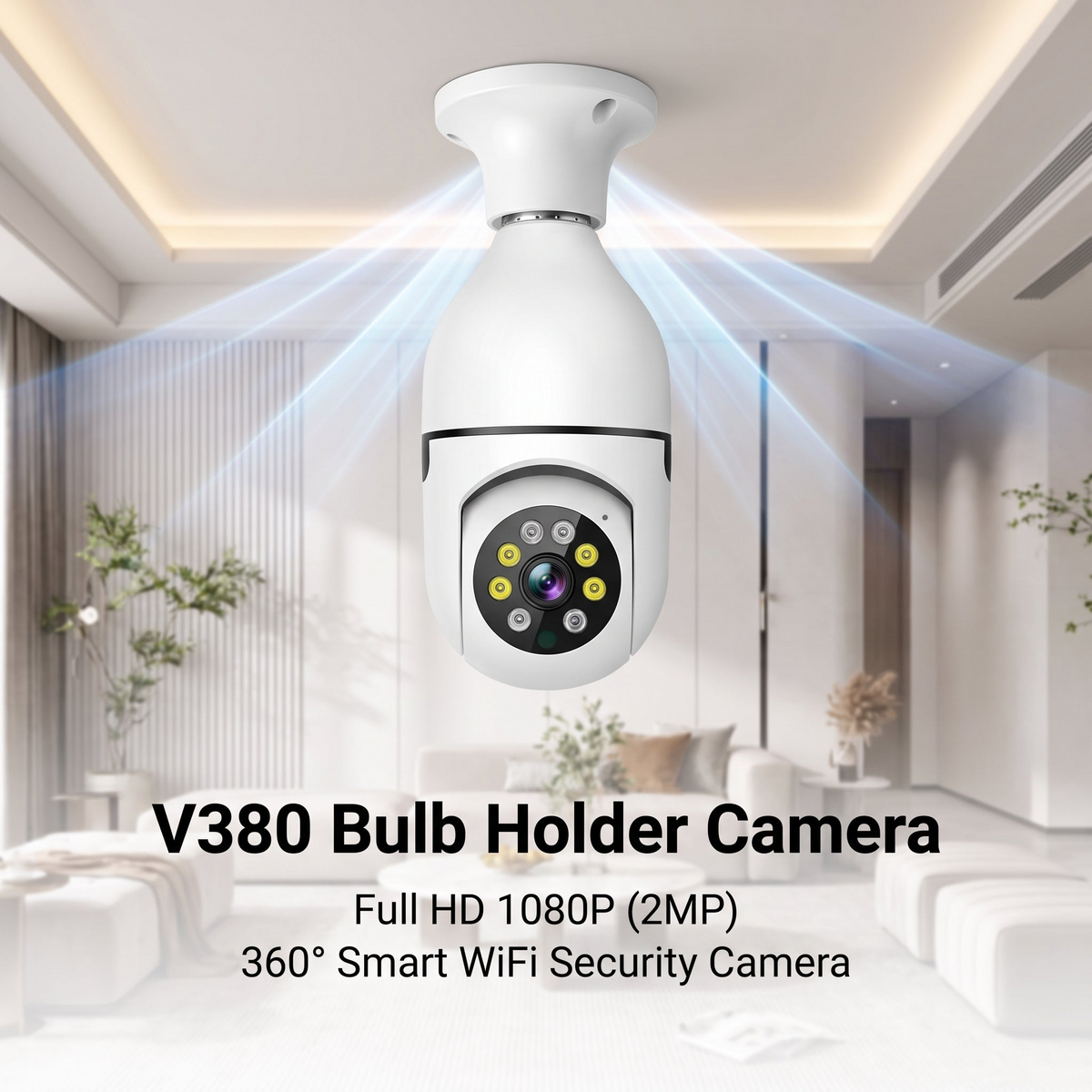 Security Camera – 360° Wide-Angle Indoor CCTV with Motion Detection, Alarm & Night Vision