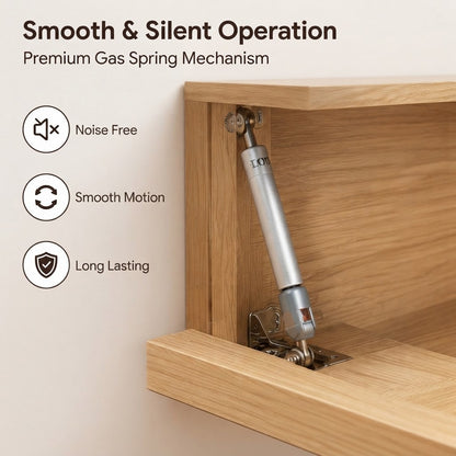 Modern Wooden Floating Wall Shelf – Hidden Storage Rack with Secret Compartment
