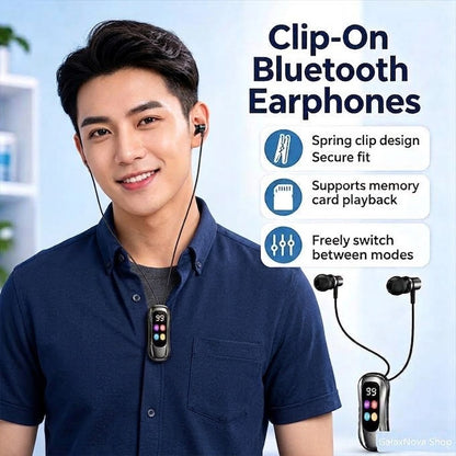 Wireless Collar Clip Headset – Bluetooth 5.0 with AI Voice Assistant