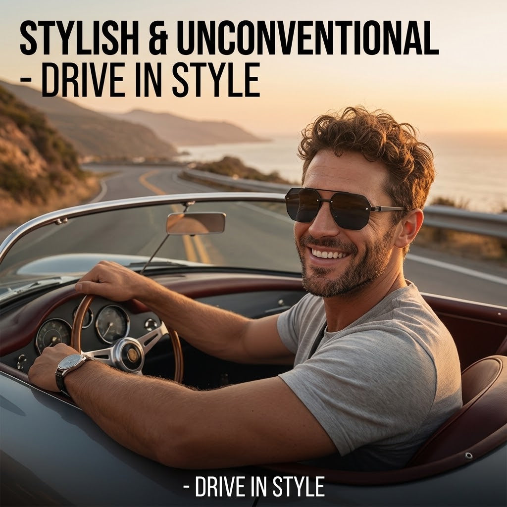 Men's Geometric Polygon Sunglasses Stylish Fashion Eyewear