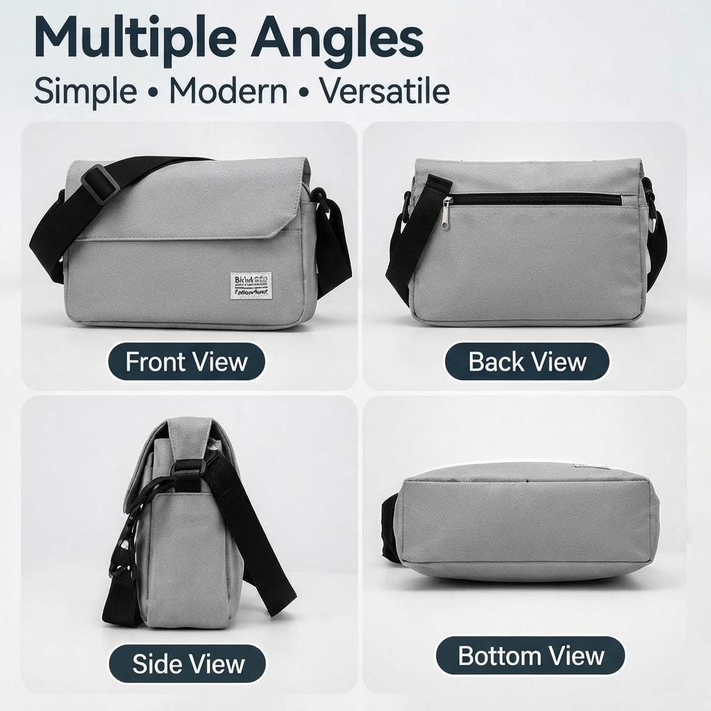 Nylon Crossbody Bag Lightweight Large-Capacity Travel Messenger Bag